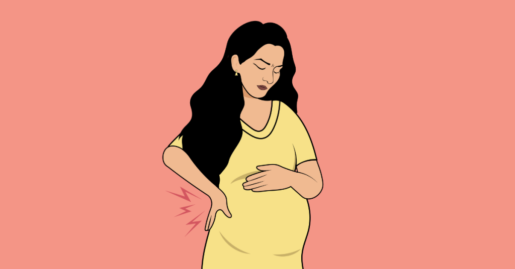 Pregnant woman with back pain